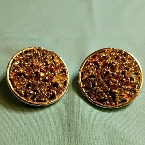 Sparkling Gold-Tone Crystal Earrings